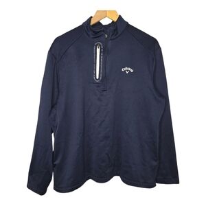 Callaway Mens Navy Blue Quarter Zip Golf Pullover Jacket Size Large